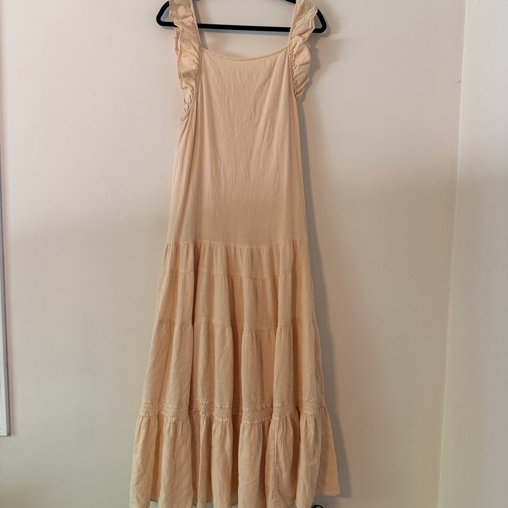 Free People Endless Summer Caught in Motion Cotton Linen Maxi Dress Size Large